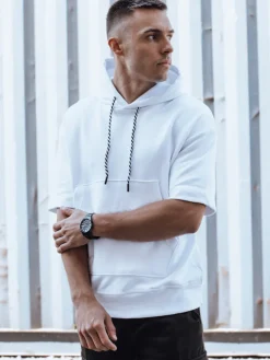 Bluzy Męskie>Dstreet Bluza męska biała BX5672