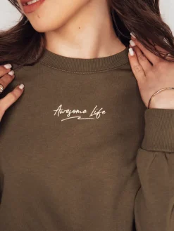 Bluzy Damskie>Dstreet Bluza oversize damska AWIOL brązowa BY1273