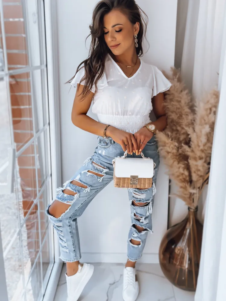 T-Shirty Damskie|Bluzki Damskie>Dstreet Bluzka damska boho VALERIA biała RY2214