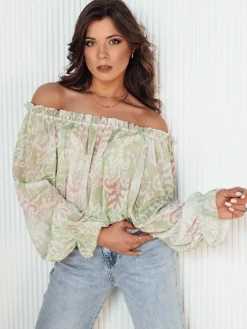 Bluzki Damskie>Dstreet Bluzka damska hiszpanka MORALES zielona RY2369