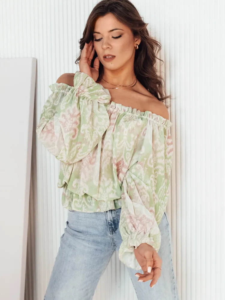 Bluzki Damskie>Dstreet Bluzka damska hiszpanka MORALES zielona RY2369