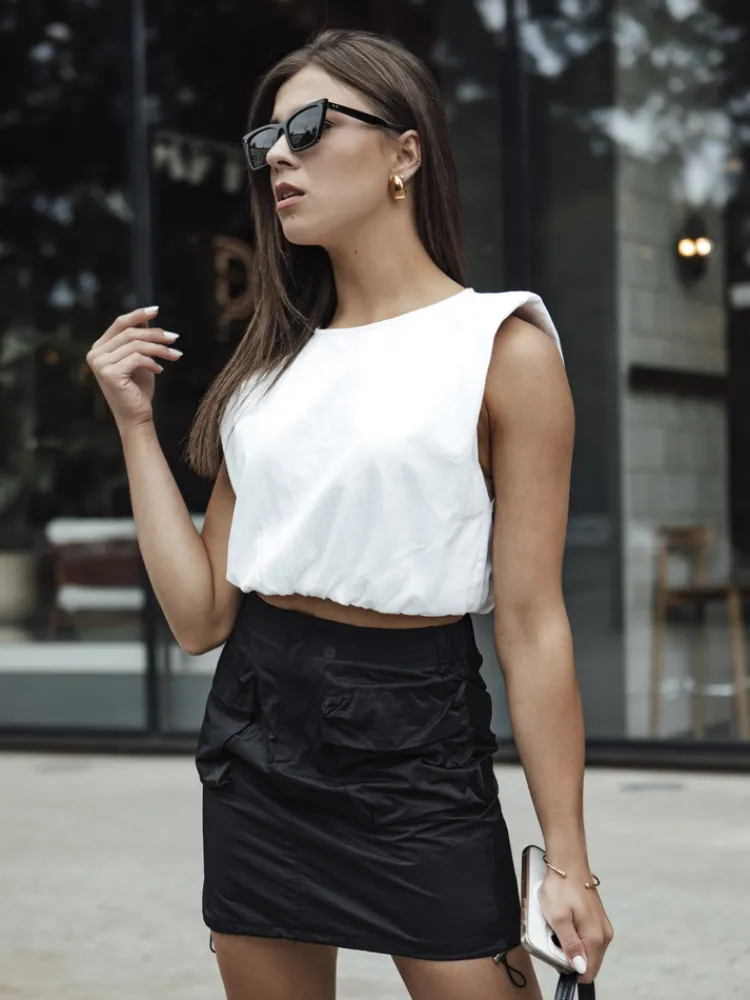 T-Shirty Damskie|Bluzki Damskie>Dstreet Bluzka damska KORSA biała RY2644