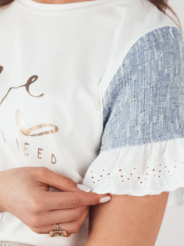 Bluzki Damskie>Dstreet Bluzka damska LAYN biała RY2460