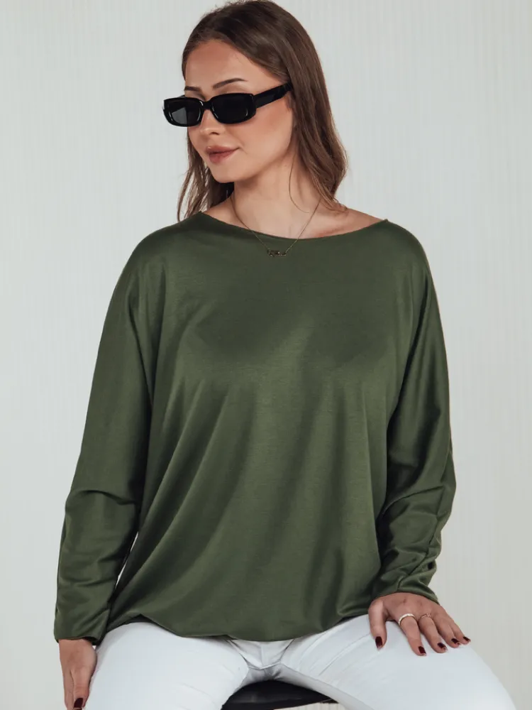Bluzki Damskie>Dstreet Bluzka damska LOOSEFEMME oversize z wisiorkiem zielona RY2707