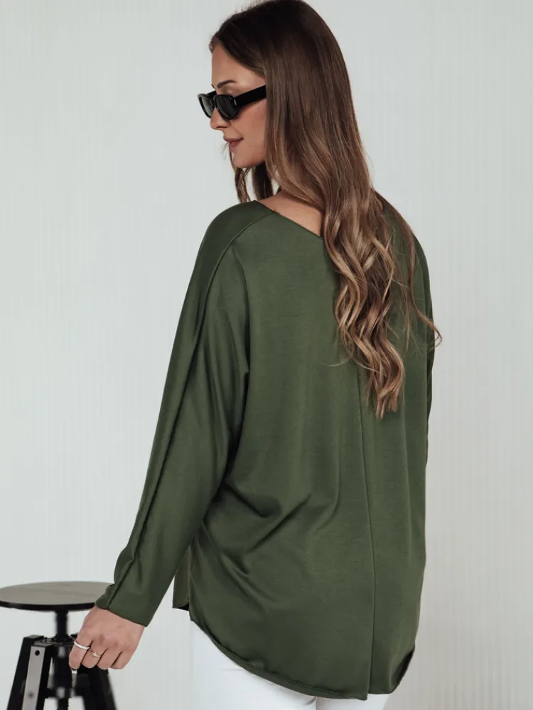 Bluzki Damskie>Dstreet Bluzka damska LOOSEFEMME oversize z wisiorkiem zielona RY2707