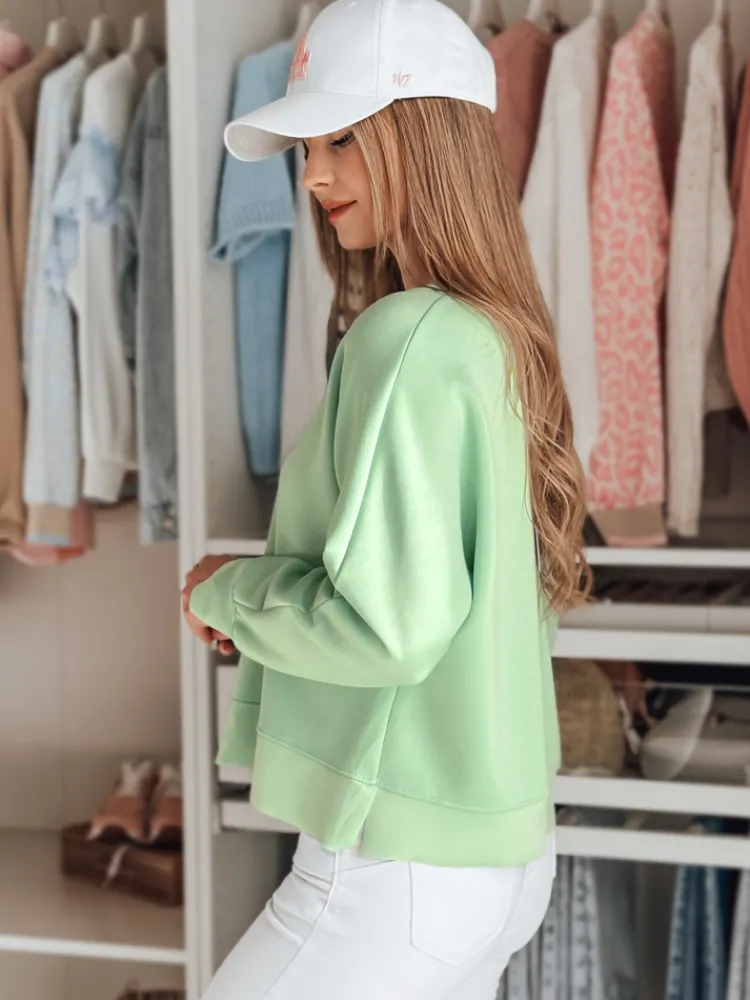 Bluzki Damskie>Dstreet Bluzka damska masełko oversize z wisiorkiem NUBISS miętowa RY2801