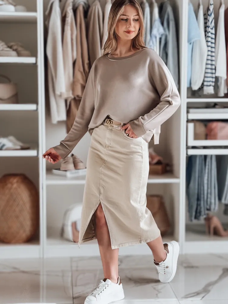 Bluzki Damskie>Dstreet Bluzka damska masełko oversize z wisiorkiem NUBISS popielata RY2800