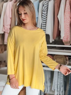 Bluzki Damskie>Dstreet Bluzka damska masełko oversize z wisiorkiem COMFILA żółta RY2791
