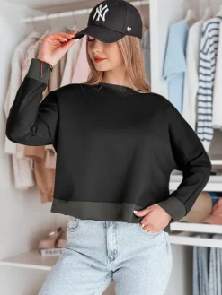 Bluzki Damskie>Dstreet Bluzka damska masełko oversize z wisiorkiem NUBISS czarna RY2802