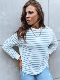 Bluzy Damskie>Dstreet Bluzka damska NAGINI w biało-niebieskie paski BY1224