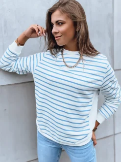 Bluzy Damskie>Dstreet Bluzka damska NAGINI w biało-niebieskie paski BY1224