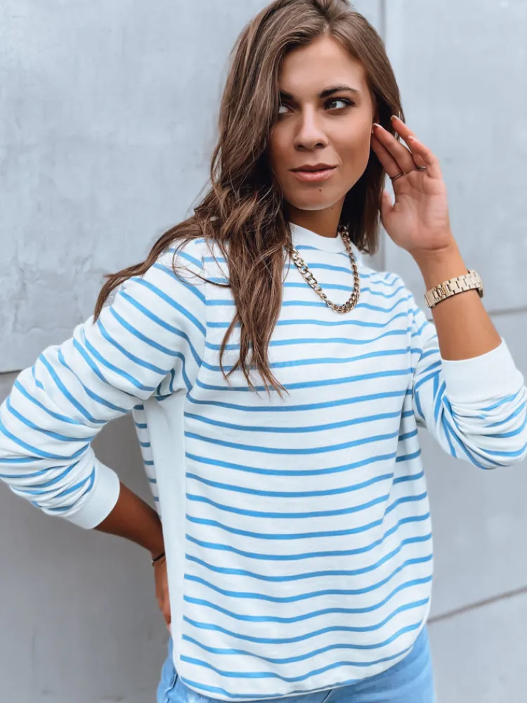 Bluzy Damskie>Dstreet Bluzka damska NAGINI w biało-niebieskie paski BY1224