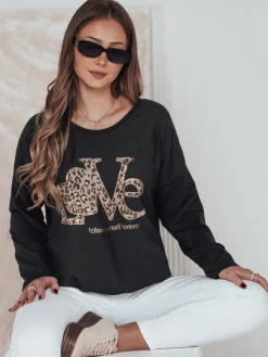 Bluzki Damskie>Dstreet Bluzka damska one size LOVEGLOW ciemnoszara RY2697