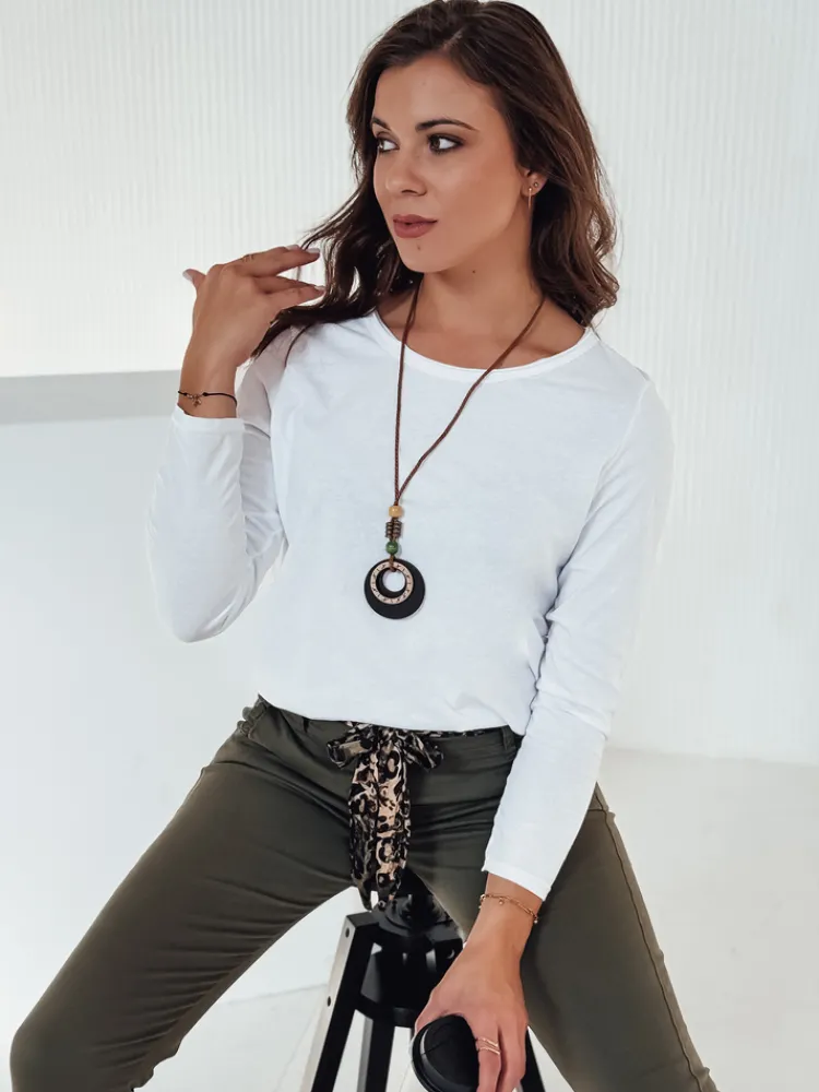 Bluzki Damskie>Dstreet Bluzka damska one size MINIMODA z wisiorkiem biała RY2679