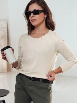 Bluzki Damskie>Dstreet Bluzka damska one size MINIMODA z wisiorkiem beżowa RY2680