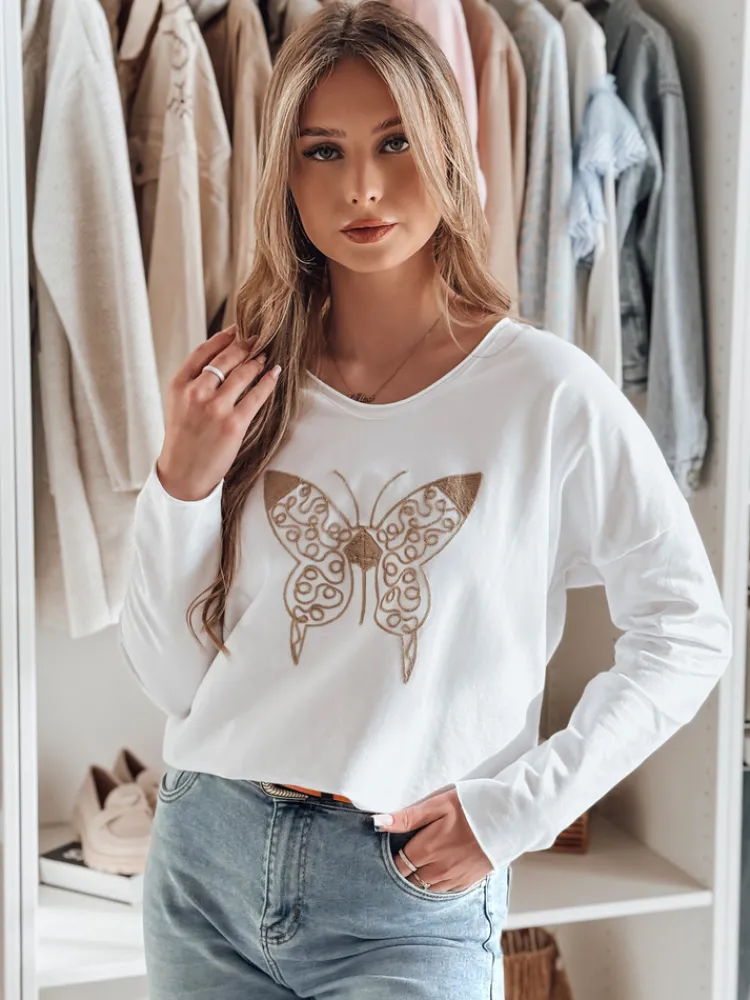 Bluzki Damskie>Dstreet Bluzka damska one size oversize FLOFLY biała RY2786