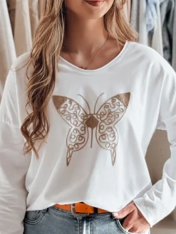 Bluzki Damskie>Dstreet Bluzka damska one size oversize FLOFLY biała RY2786