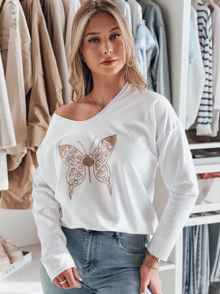 Bluzki Damskie>Dstreet Bluzka damska one size oversize FLOFLY biała RY2786