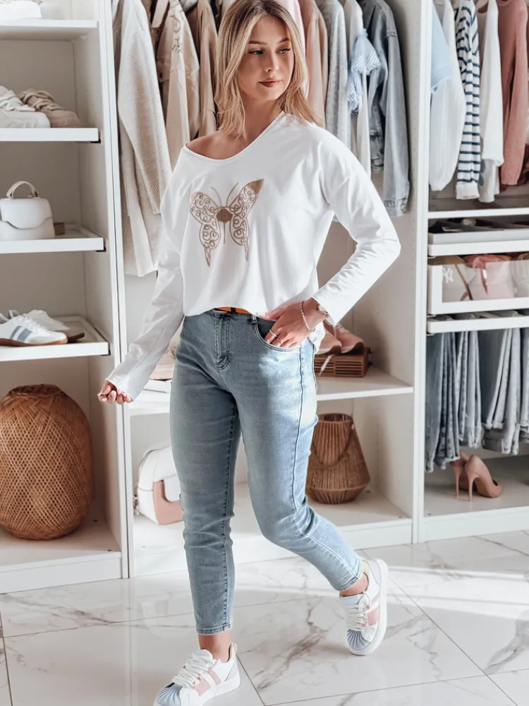 Bluzki Damskie>Dstreet Bluzka damska one size oversize FLOFLY biała RY2786