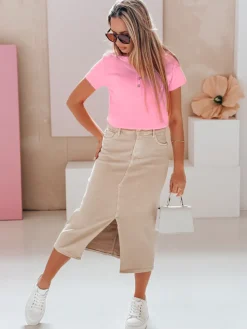 Bluzki Damskie>Dstreet Bluzka damska one size prążkowana KISS LOOK różowa RY2837