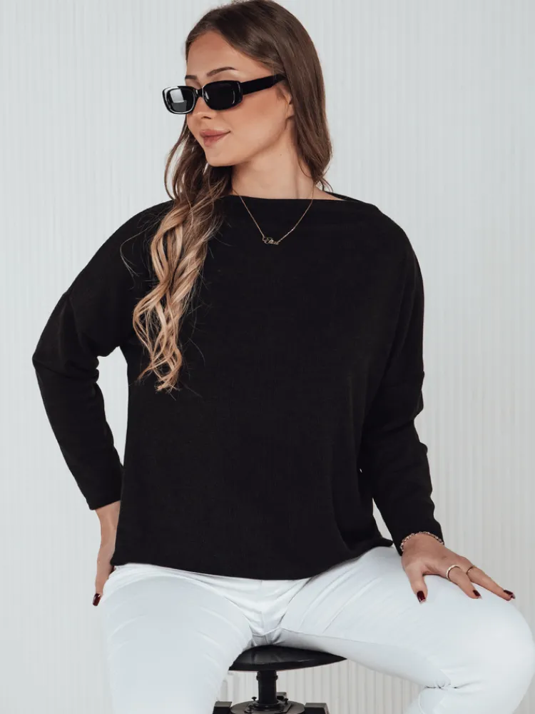 Bluzki Damskie>Dstreet Bluzka damska one size WERIIO z wisiorkiem czarna RY2710