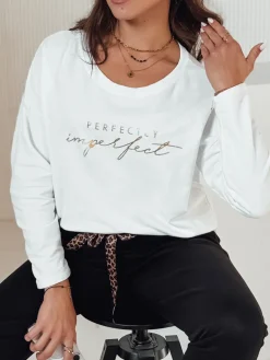 Bluzki Damskie>Dstreet Bluzka damska oversize VIVILINES z nadrukiem biała RY2691