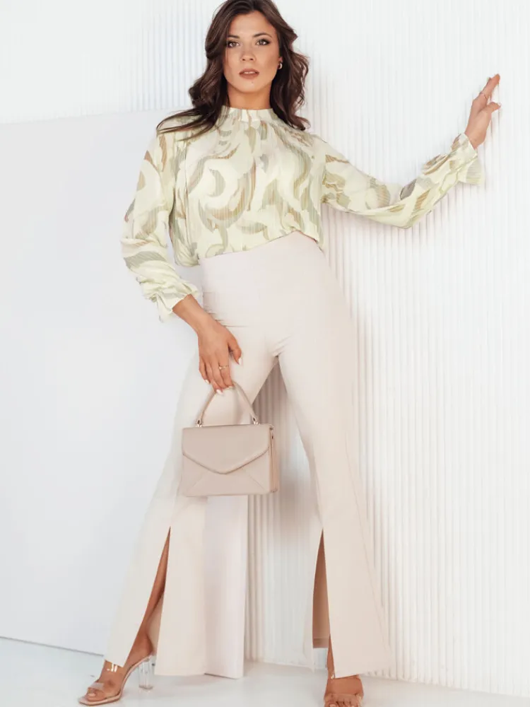 Bluzki Damskie>Dstreet Bluzka damska plisowana PALENO beżowa RY2381