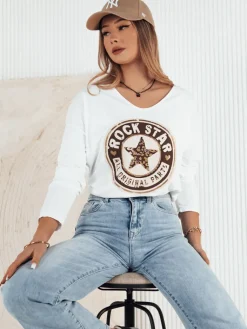 Bluzki Damskie>Dstreet Bluzka damska PURAS biała RY2437