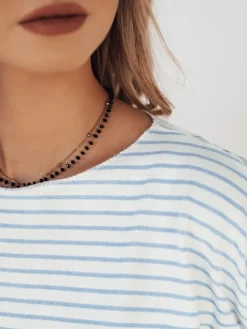 Bluzki Damskie>Dstreet Bluzka damska w paski APRICALE biała RY2371