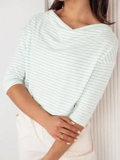 Bluzki Damskie>Dstreet Bluzka damska w paski APRICALE biała RY2481