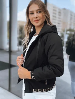 Kurtki Damskie>Dstreet Bomberka damska z kapturem SELENE czarna TY3751
