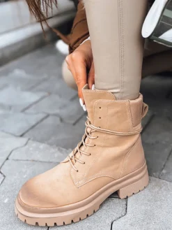 Botki>Dstreet Botki damskie BASTEL beżowe ZY0422