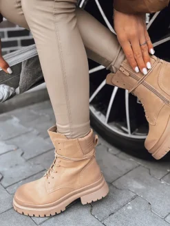 Botki>Dstreet Botki damskie BASTEL beżowe ZY0422