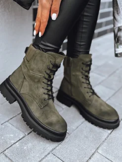 Botki>Dstreet Botki damskie BASTEL ciemnozielone ZY0426