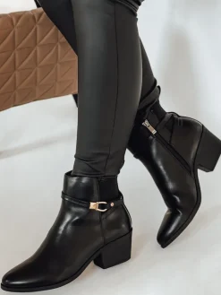 Botki>Dstreet Botki damskie BLENESSON na lekkim obcasie czarne ZY0576