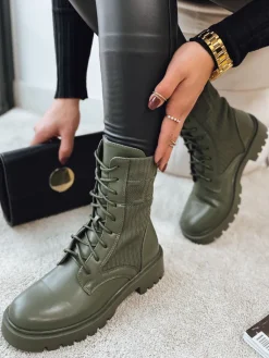 Botki>Dstreet Botki damskie CALLA ciemnozielone ZY0452