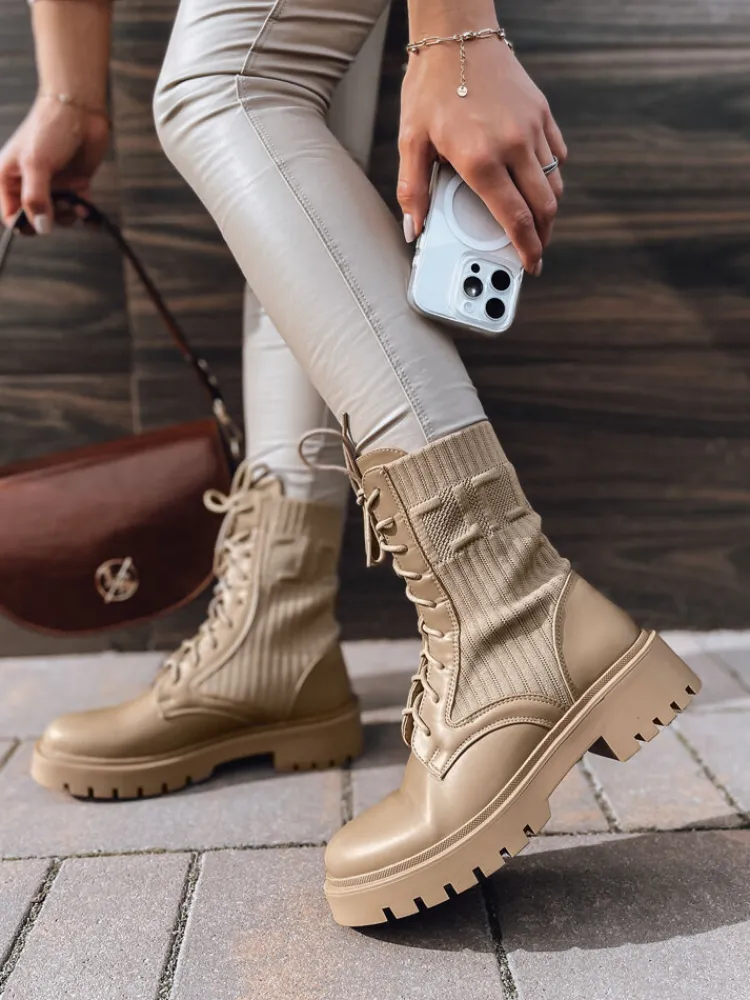 Botki>Dstreet Botki damskie CALLA khaki ZY0381