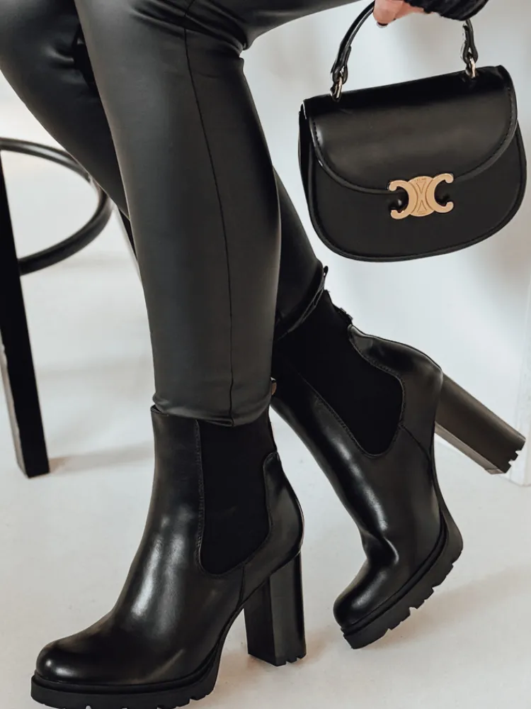 Botki>Dstreet Botki damskie CHICMOVE na obcasie czarne ZY0578