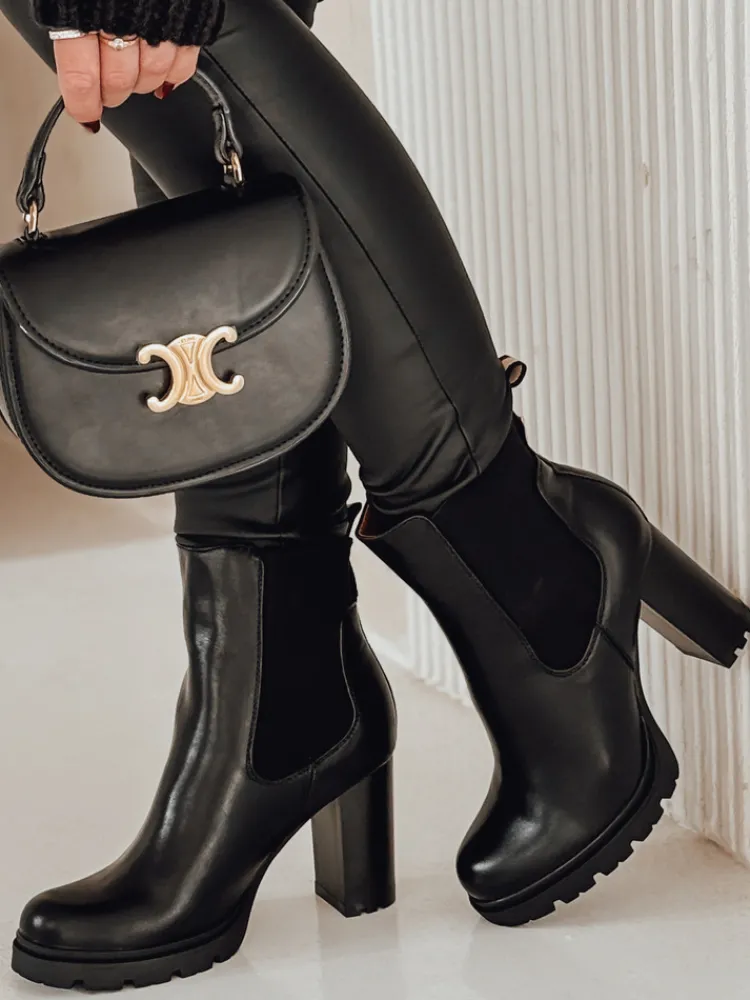 Botki>Dstreet Botki damskie CHICMOVE na obcasie czarne ZY0578