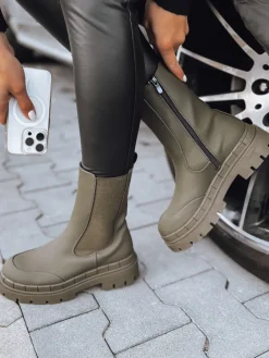 Botki>Dstreet Botki damskie DAVIS khaki ZY0413
