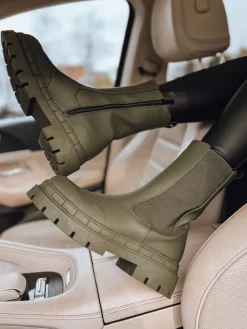 Botki>Dstreet Botki damskie DAVIS khaki ZY0413