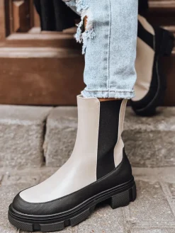 Botki>Dstreet Botki damskie FROSTFALL beżowe ZY0355