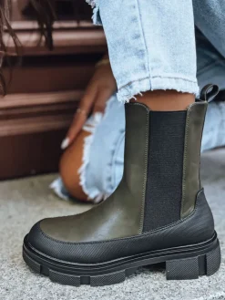 Botki>Dstreet Botki damskie FROSTFALL zielone ZY0354