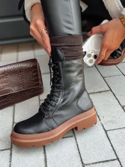 Botki>Dstreet Botki damskie HARDSTEP wiązane czarne ZY0531