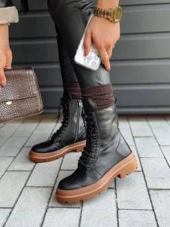 Botki>Dstreet Botki damskie HARDSTEP wiązane czarne ZY0531