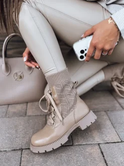 Kozaki|Botki>Dstreet Botki damskie HOLLYHOCK beżowe ZY0372