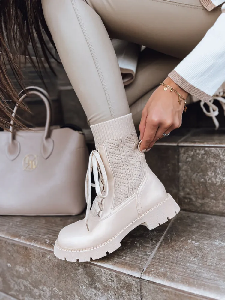 Kozaki|Botki>Dstreet Botki damskie HOLLYHOCK jasnobeżowe ZY0370