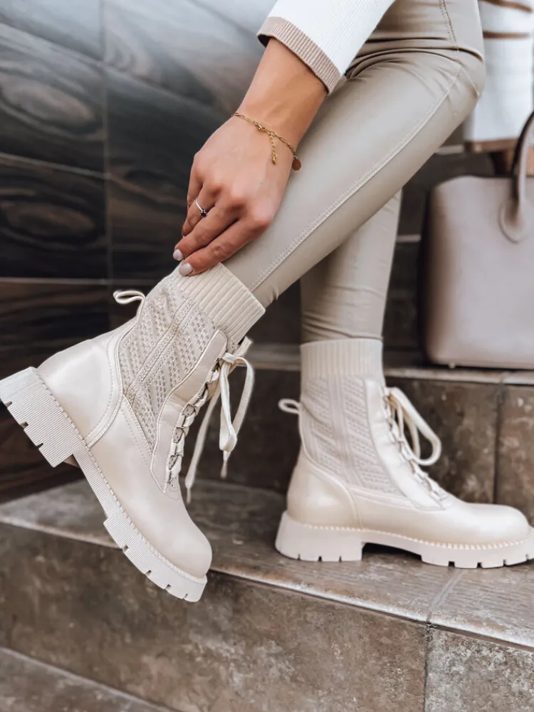 Kozaki|Botki>Dstreet Botki damskie HOLLYHOCK jasnobeżowe ZY0370