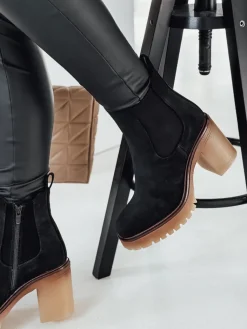 Botki>Dstreet Botki damskie ICONISET na obsacie czarne ZY0518