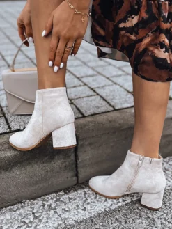 Botki>Dstreet Botki damskie LORNE beżowe ZY0433